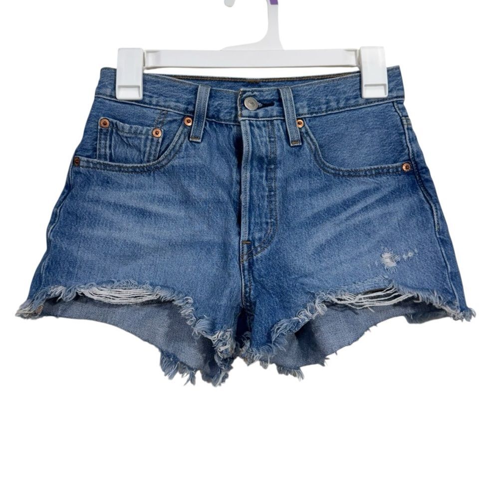 Levi’s 501 Medium Wash High Waisted Jean Shorts